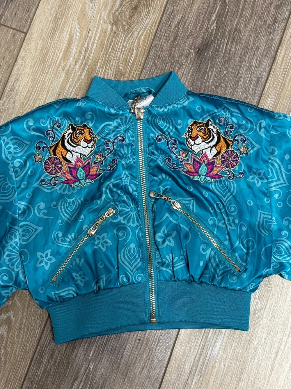 NWOT Girls Teal Princess Jacket with Printed Character 2